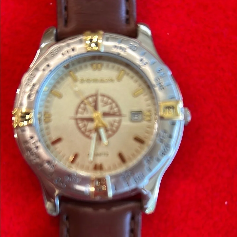 Domain Compass Men’s Watch by Mary Kay Genuine Leather Band
